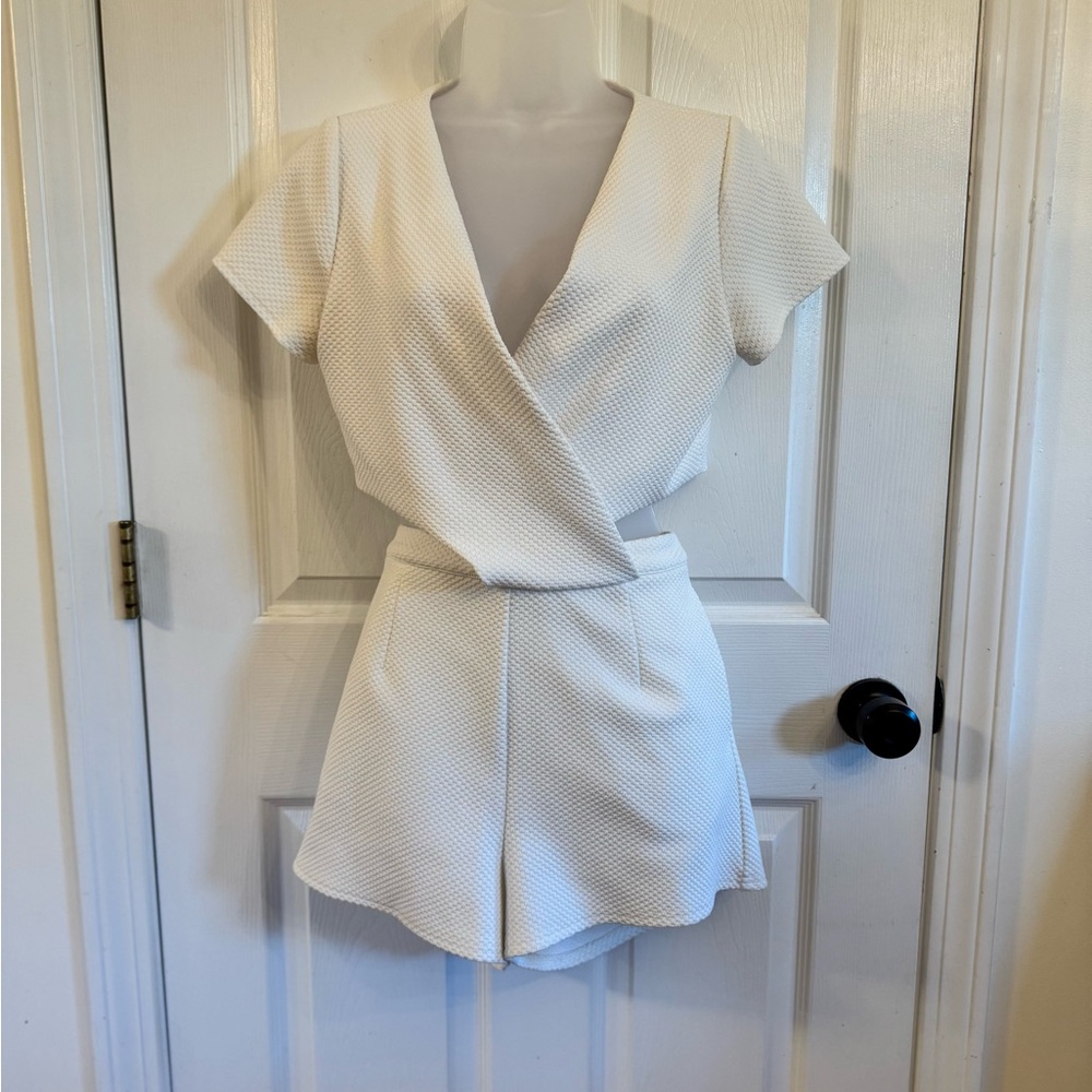 Sugarlips Ivory Textured Romper